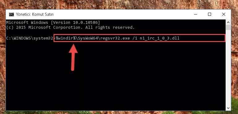 Ni_irc_1_0_3.dll kütüphanesinin bozuk kaydını Windows Kayıt Defterinden kaldırma (64 Bit için)