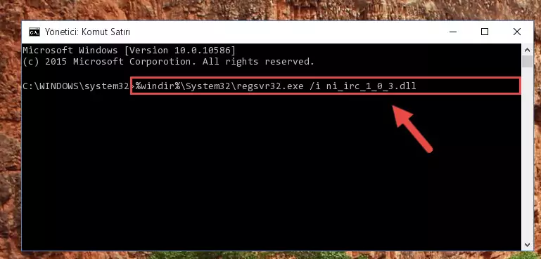 Ni_irc_1_0_3.dll kütüphanesinin kaydını sistemden kaldırma