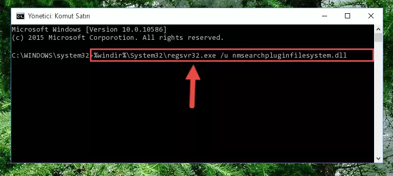 Nmsearchpluginfilesystem.dll dosyasını dışarı çıkarma