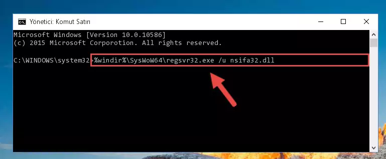 Nsifa32.dll dosyasını sisteme tekrar kaydetme (64 Bit için)