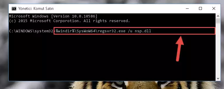Nsp.dll dosyasını sisteme tekrar kaydetme (64 Bit için)