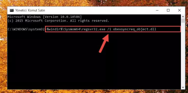 Obexsyncreq_object.dll kütüphanesinin hasarlı kaydını sistemden kaldırma (64 Bit için)