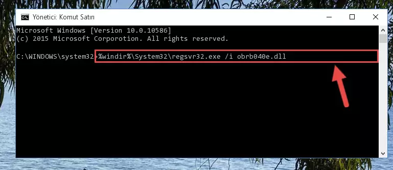 Obrb040e.dll dosyasının kaydını sistemden kaldırma