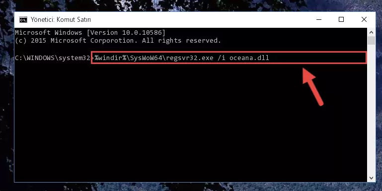Oceana.dll kütüphanesinin bozuk kaydını Kayıt Defterinden kaldırma (64 Bit için)