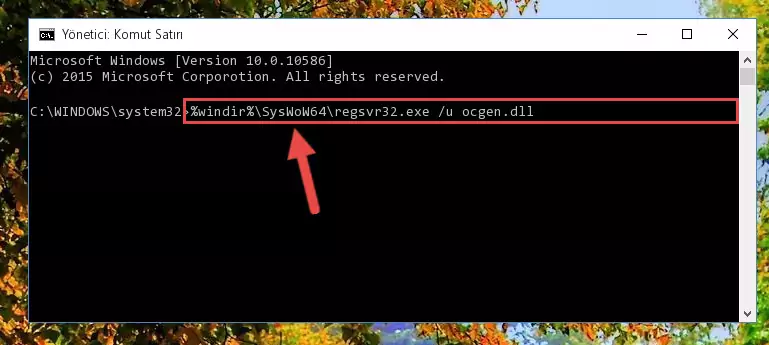 Ocgen.dll dosyası için Regedit (Windows Kayıt Defteri) üzerinde temiz kayıt oluşturma