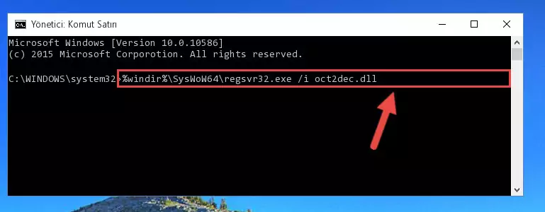 Oct2dec.dll kütüphanesinin bozuk kaydını Kayıt Defterinden kaldırma (64 Bit için)