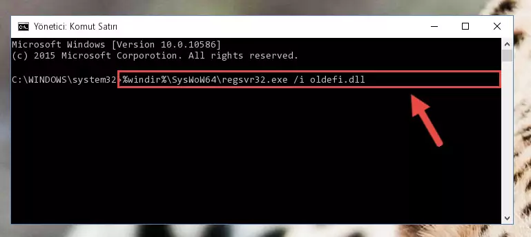 Oldefi.dll kütüphanesinin bozuk kaydını Windows Kayıt Defterinden kaldırma (64 Bit için)