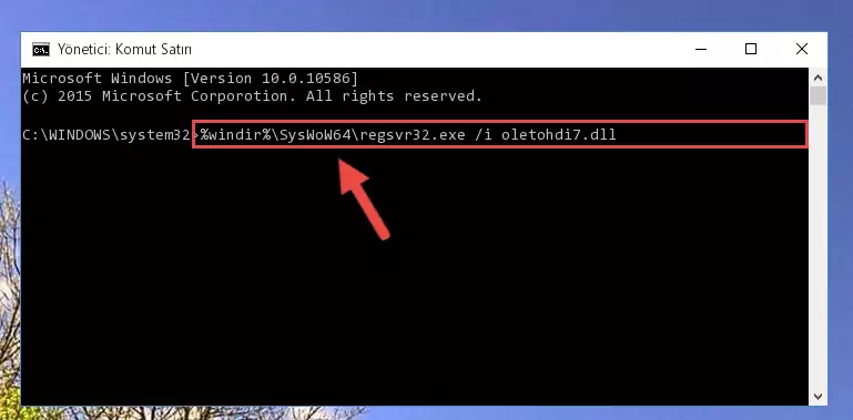 Oletohdi7.dll kütüphanesinin bozuk kaydını Windows Kayıt Defterinden kaldırma (64 Bit için)