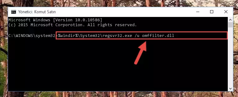 Omffilter.dll kütüphanesini .zip dosyası içinden çıkarma