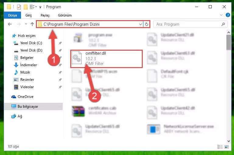 Omffilter.dll kütüphanesinin sorunlu kaydını Regedit'den kaldırma (64 Bit için)