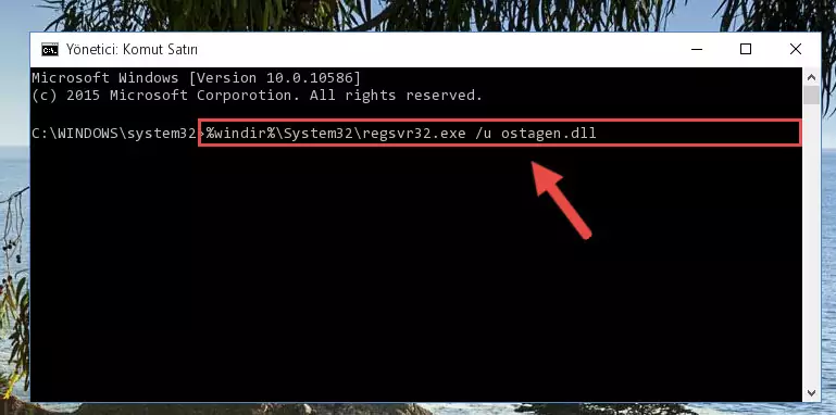 Ostagen.dll kütüphanesini .zip dosyası içinden çıkarma