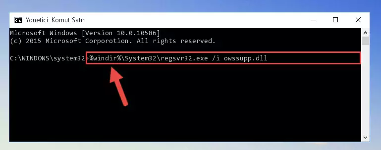 Owssupp.dll kütüphanesini sisteme tekrar kaydetme (64 Bit için)