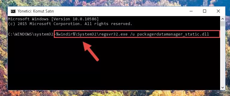 Packagerdatamanager_static.dll kütüphanesini .zip dosyası içinden çıkarma