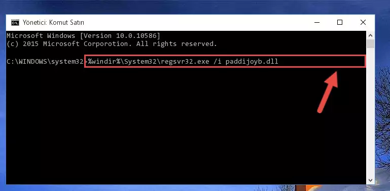 Paddijoyb.dll dosyasını sisteme tekrar kaydetme (64 Bit için)