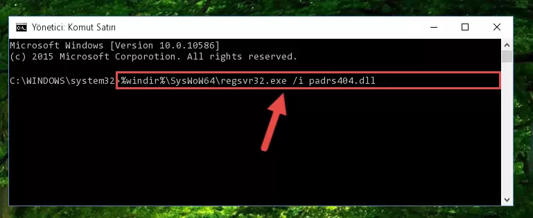 Padrs404.dll dosyasının hasarlı kaydını sistemden kaldırma (64 Bit için)