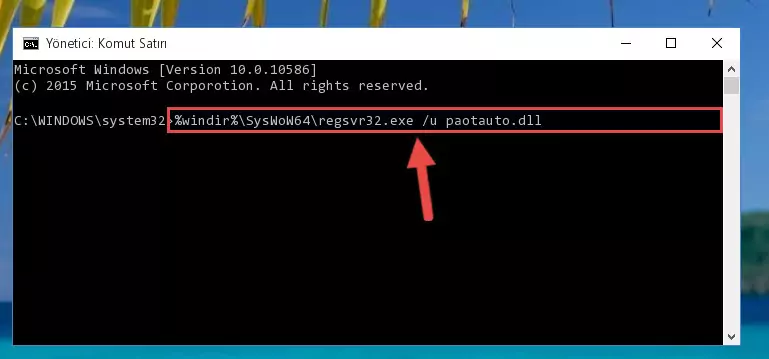 Paotauto.dll dosyasını sisteme tekrar kaydetme (64 Bit için)