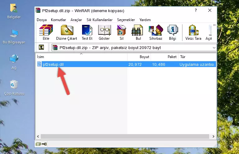 Pf2setup.dll dosyasını programın kurulum dizinine kopyalama