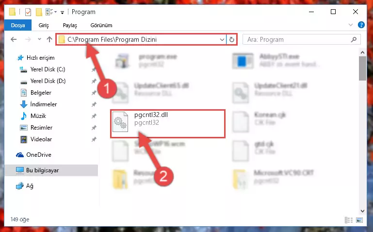 Pgcntl32.dll dosyasının bozuk kaydını Windows Kayıt Defterinden kaldırma (64 Bit için)