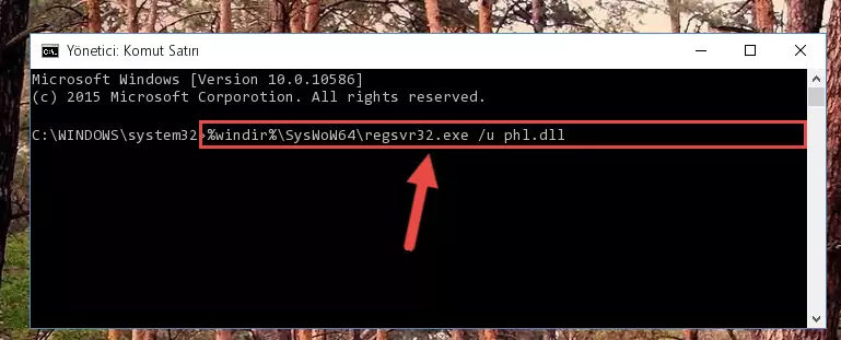 Phl.dll dosyasını sisteme tekrar kaydetme