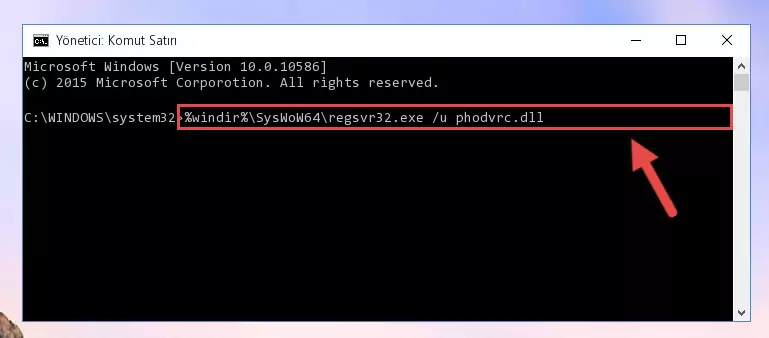 Phodvrc.dll dosyası için Regedit (Windows Kayıt Defteri) üzerinde temiz kayıt oluşturma
