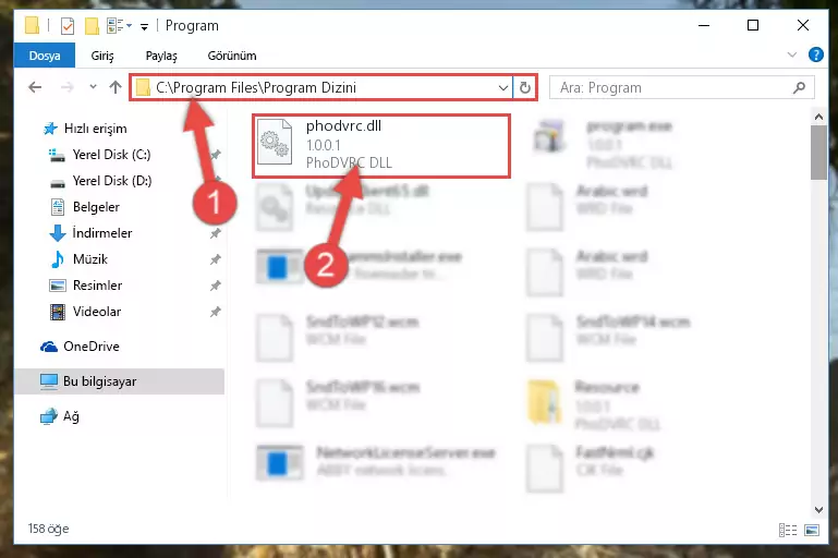 Phodvrc.dll dosyasının bozuk kaydını Windows Kayıt Defterinden kaldırma (64 Bit için)