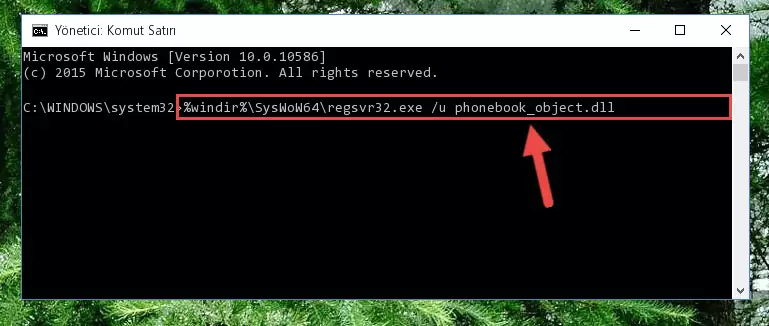 Phonebook_object.dll dosyasını sisteme tekrar kaydetme