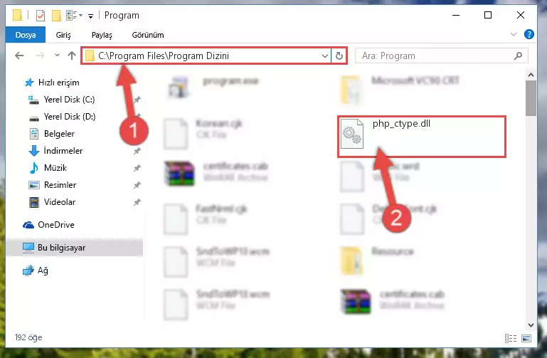 Php_ctype.dll dosyasının bozuk kaydını Kayıt Defterinden kaldırma (64 Bit için)