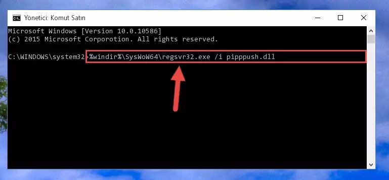 Pipppush.dll kütüphanesinin bozuk kaydını Windows Kayıt Defterinden kaldırma (64 Bit için)