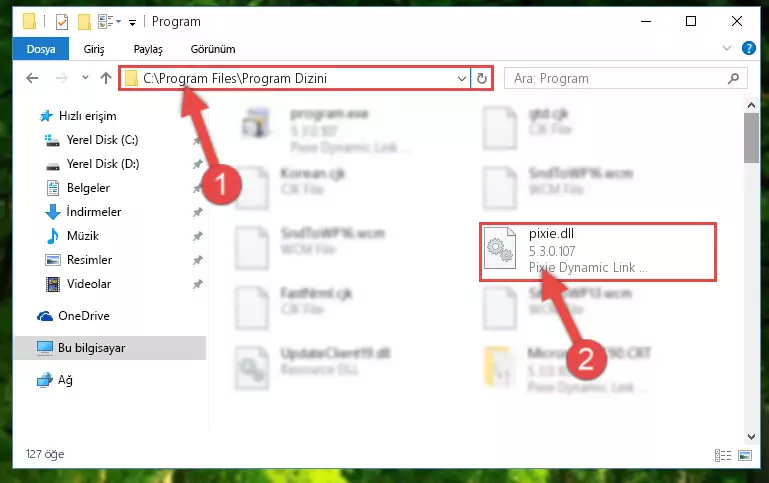 Pixie.dll dosyasının bozuk kaydını Windows Kayıt Defterinden kaldırma (64 Bit için)