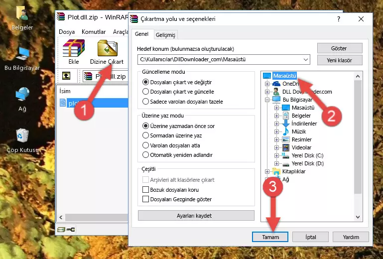 Plot.dll dosyasını Windows/System32 dizinine kopyalama