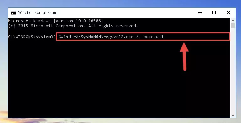 Poce.dll kütüphanesi için Windows Kayıt Defterinde yeni kayıt oluşturma