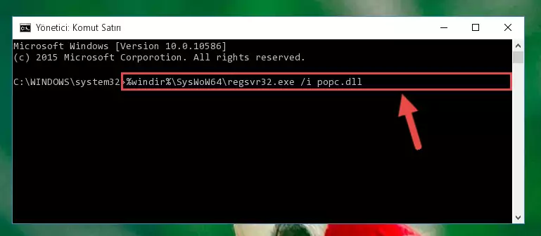 Popc.dll dosyasının Windows Kayıt Defterindeki sorunlu kaydını silme