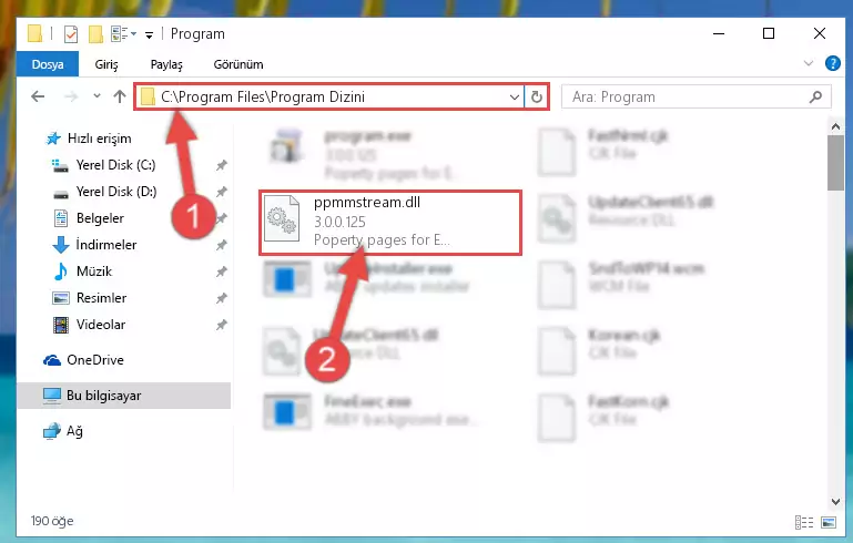 Ppmmstream.dll kütüphanesinin bozuk kaydını Windows Kayıt Defterinden kaldırma (64 Bit için)