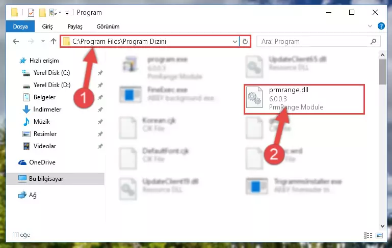 Prmrange.dll dosyasının bozuk kaydını Windows Kayıt Defterinden kaldırma (64 Bit için)