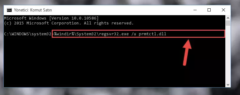 Prmtctl.dll kütüphanesi için Regedit (Windows Kayıt Defteri) üzerinde temiz kayıt oluşturma