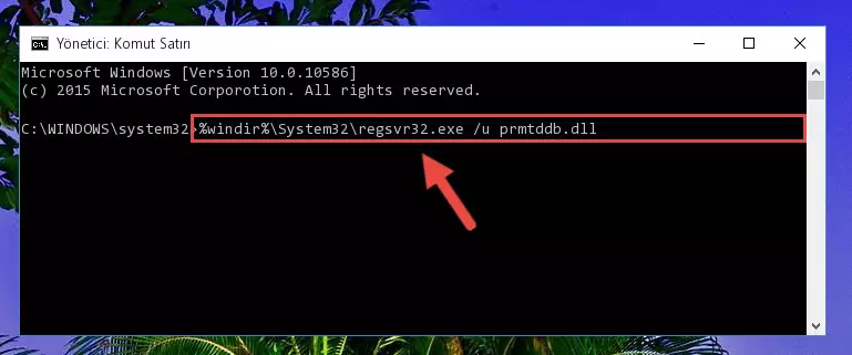 Prmtddb.dll kütüphanesi için Windows Kayıt Defterinde yeni kayıt oluşturma