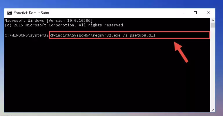 Psetup8.dll kütüphanesinin kaydını sistemden kaldırma