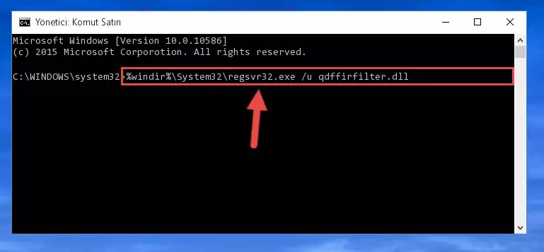 Qdffirfilter.dll dosyasını sisteme tekrar kaydetme
