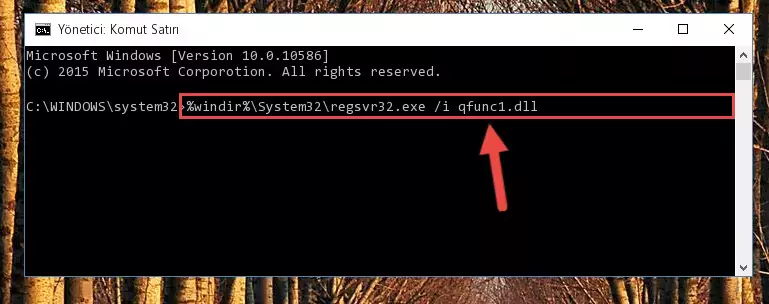 Qfunc1.dll dosyasını sisteme tekrar kaydetme (64 Bit için)