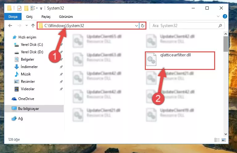 Qlatticearfilter.dll kütüphanesini Windows/sysWOW64 klasörüne yapıştırma