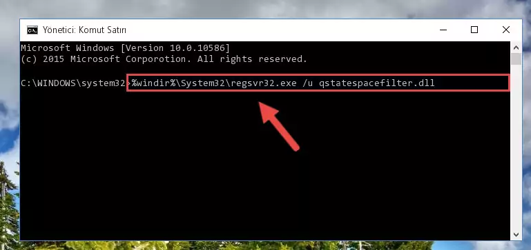 Qstatespacefilter.dll dosyasını .zip dosyası içinden çıkarma