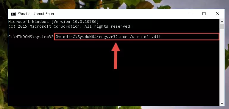 Rainit.dll dosyasını sisteme tekrar kaydetme