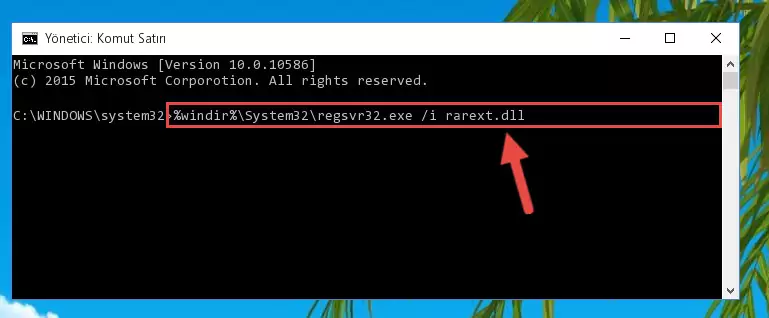 Rarext.dll kütüphanesini sisteme tekrar kaydetme (64 Bit için)