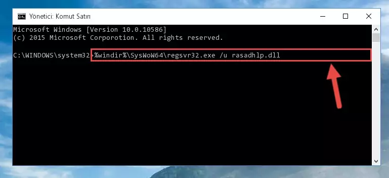 Rasadhlp.dll kütüphanesi için Windows Kayıt Defterinde yeni kayıt oluşturma
