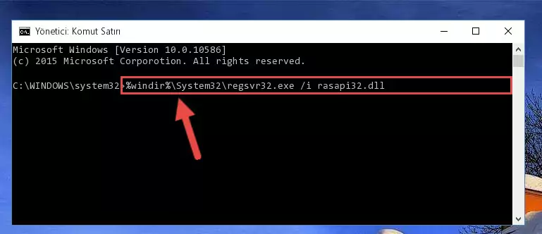 Rasapi32.dll dosyasını sisteme tekrar kaydetme (64 Bit için)