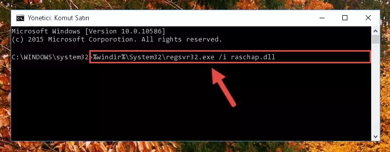 Raschap.dll dosyasını sisteme tekrar kaydetme (64 Bit için)