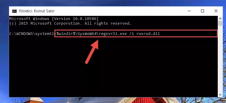Rasrad.dll dosyasının bozuk kaydını Windows Kayıt Defterinden kaldırma (64 Bit için)