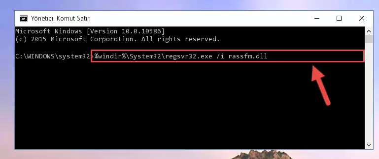 Rassfm.dll kütüphanesini sisteme tekrar kaydetme (64 Bit için)