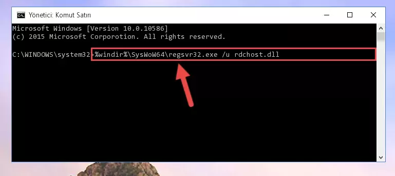 Rdchost.dll dosyasını sisteme tekrar kaydetme (64 Bit için)