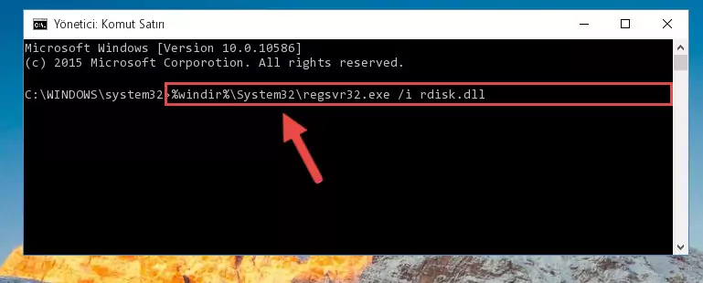 Rdisk.dll dosyasını sisteme tekrar kaydetme (64 Bit için)